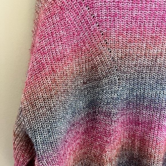 Torrid Pink Mulitcolor Cardigan Chunky Open Sweater Size 2 - Picture 3 of 7
